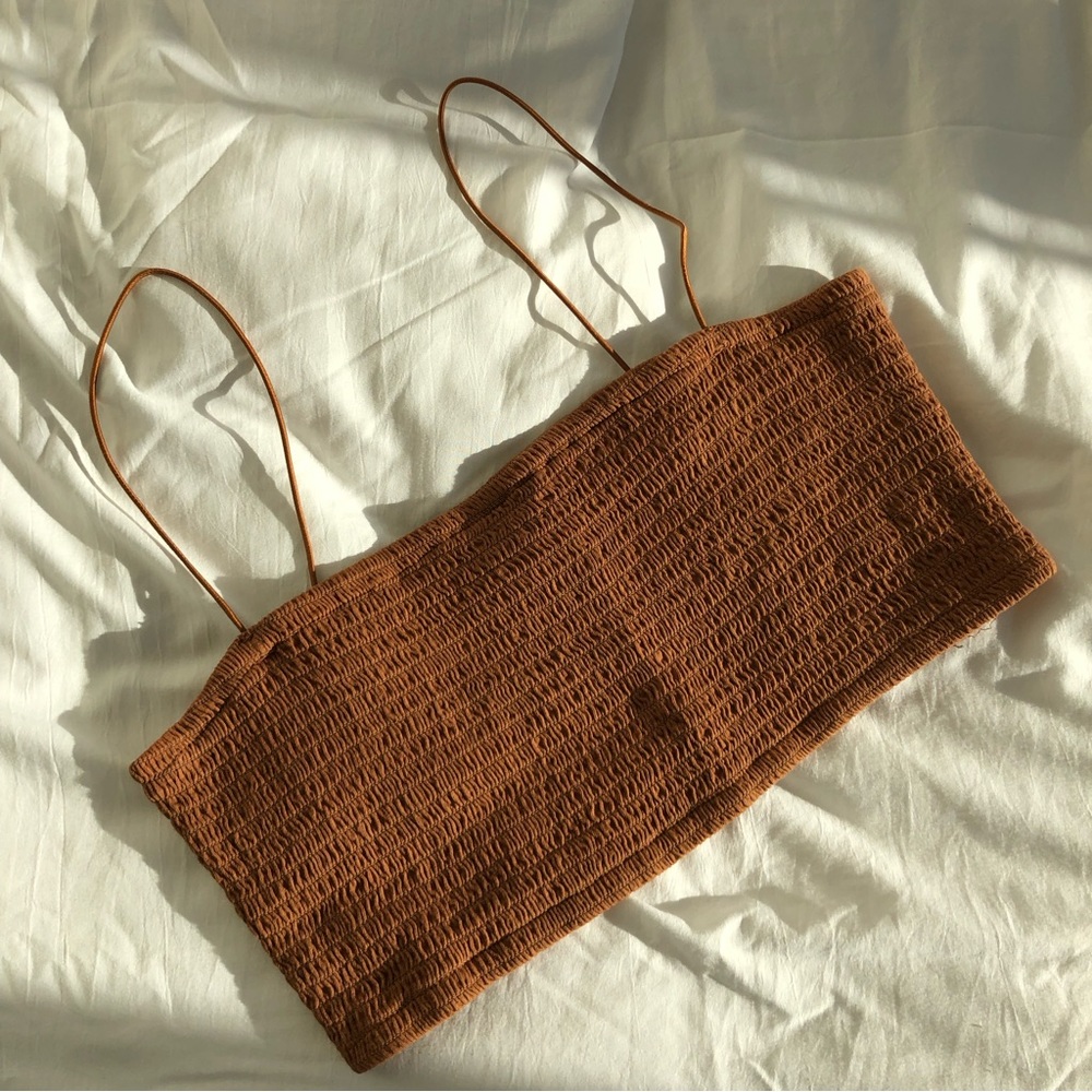 Maeve by Anthropologie Burnt Orange Spaghetti Strap Tube Top